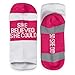 Gone For a Run Inspirational Ankle Socks for Women - Affirmation - Fun Running Socks - Runners Gifts & Motivation - She Believed She Could (Fuchsia)