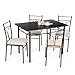 iKayaa 5PCS Table and Chairs Set 4 Person Metal Kitchen Dinning Table