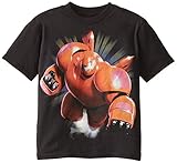 Disney Little Boys' Big Hero 6 Baymax-Hiro Short Sleeve T-Shirt, Black, 5/6