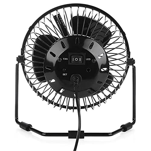 USB LED Clock Mini Fan with Real Time Temperature Display Desktop 360 Cooling Fans for Home Office Summer
