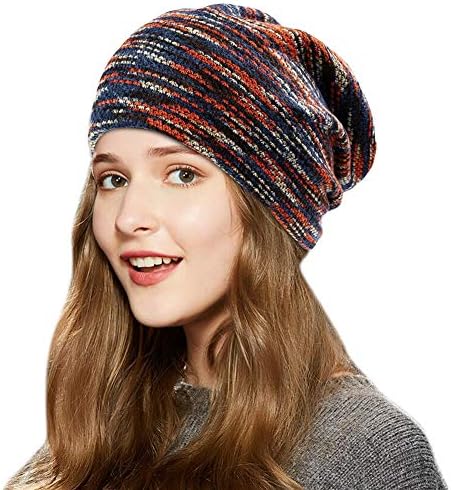 Warm Knitted Hat Unisex Beanie Lined Winter Hat Loose Knit Skull Cap for Men Women Teen Boys Girls Ladies Outdoor Sport
