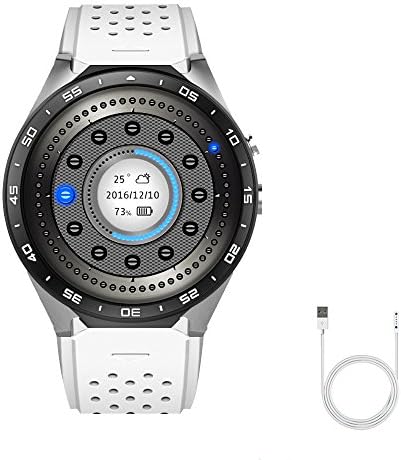Smart Watch Bluetooth Heart Rate Pedometer Support 3G WIFI GPS Navigation Cell Phone for Android and IOS Smartwatch ( Silver)
