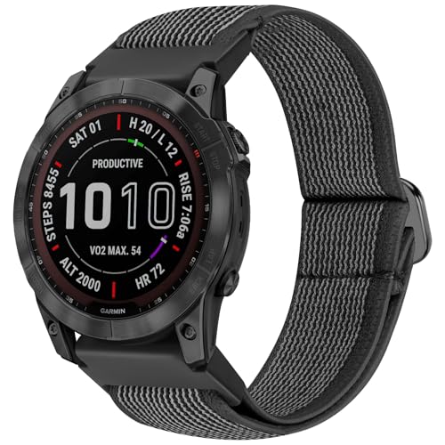 BTTNG Elastic Strap Compatible with Garmin Fenix 7/7 Pro/Fenix 6/6 Pro/Fenix 5/5 Plus, 22mm Quick Fit Nylon Elastic Wristband for Garmin Forerunner 965/955/945/935/Epix 2/Quatix 5/6/7