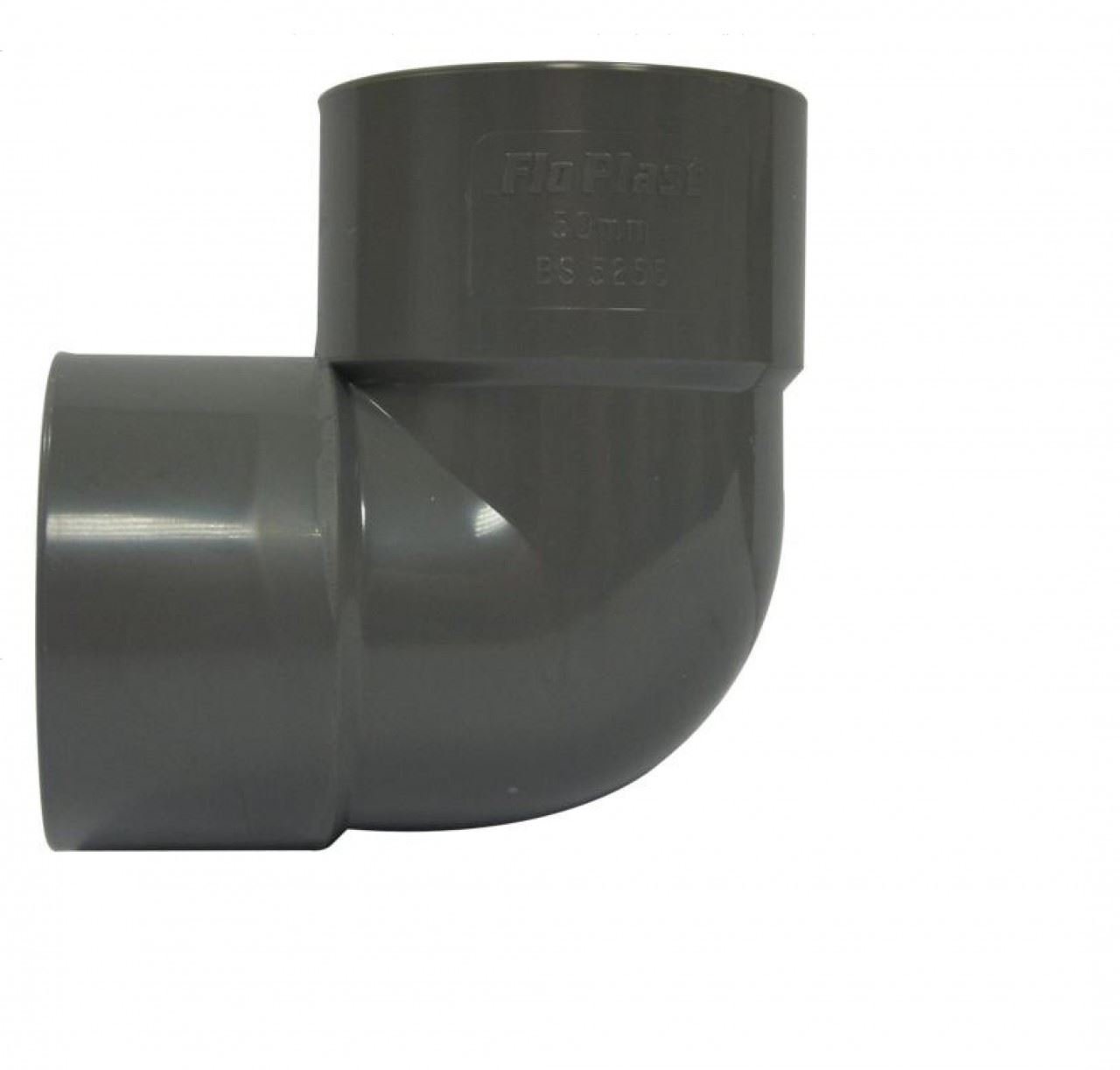 FLOPLAST Solvent Grey 90 Degree 50mm (56mm) Waste Knuckle