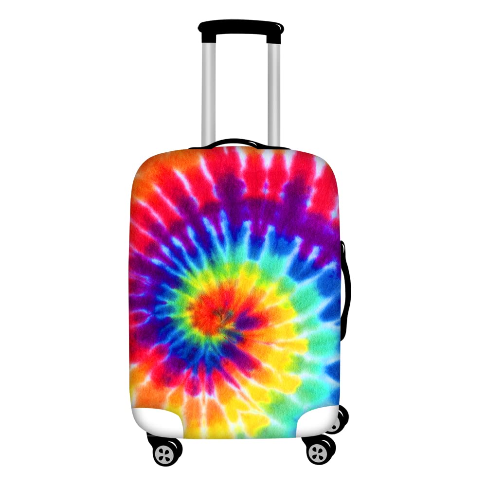 Coloranimal Rainbow Tie Dye Suitcase Case Colorful Luggage Covers Elastic Trolley Accessory Suitable"18-21" Inch