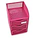 EasyPAG Mesh Desk Accessorie Organizer 3 Drawer Office Supplies Caddy, Pink