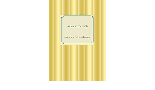 Amazon Com Mathematik Zap Msa Erklarungen Aufgaben Losungen German Edition Roggendorff Ulf C Books