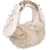 Solyinne Ear Muffs for Women Bunny Ear Bow Earmuffs Foldable Plush Ear Warmers Chic Adorable Ear Covers Lolita Winter Girls
