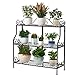 FaithLand Metal Scrollwork Design 3 Tier Plant Stand Indoor/Outdoor, Home Storage Organizer Shelf Rack, Flower Pots Holder, Plant Display Rack, Stand Shelf, Blackthumb 3