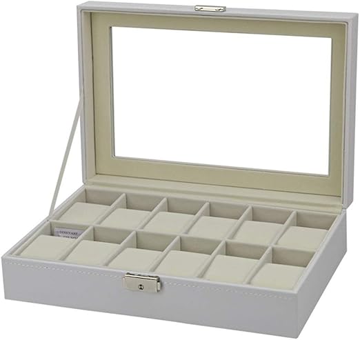 Organizador de Relojes de Hombre y Mujer, Caja de reloj para hombre 12 ranuras de doble