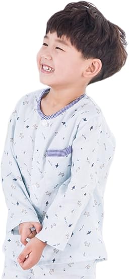 Amazon レモンツリーセブン Lemon Tree7 18年 男の子 長袖 ダブルガーゼ パジャマ キッズ 綿 夏秋冬 ルームウェア 子供 半袖 クルーネック ベビー服 子供服 上下セット ロングパンツ アニマル パジャマ 通販