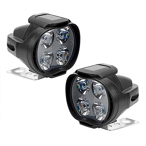 Motorcycle Headlight Spot Lights Head Lamp LED Front DC12V Projector Driving Light/E-bike electric vehicles external models (black)