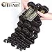 QTHAIR 12A Peruvian Virgin Hair Loose Deep Wave Human Hair 100% Unprocessed Peruvian Loose Deep Wave Virgin Hair Weave Natural Color Human Hair Bundles (16