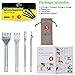 Aiskaer Stainless Steel 4mm 1/2/4/6 Prong DIY Diamond Lacing Stitching Chisel Set Leather Craft Kits (Upgrade Section Silver)