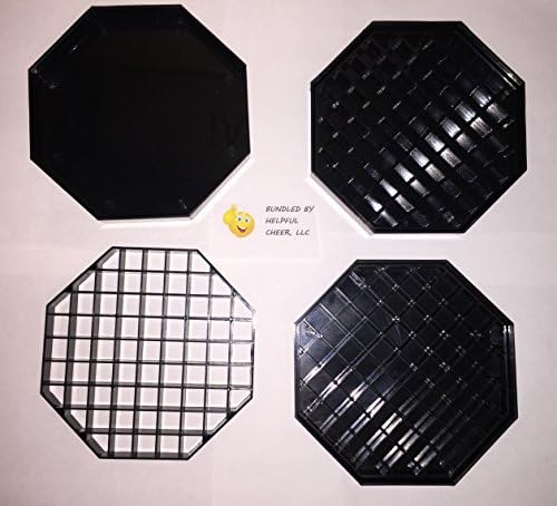 HC Plastic Beverage Drip Trays with Removable Grids, Octagonal Shape, 6 by 6-Inch - Set of 3
