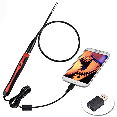 Endoscope, Borescope USB Inspection Camera 5.5mm Diameter with 6 LED Waterproof Snake Inspection Camera for Android and PC