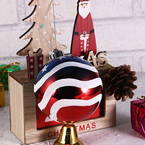 LUOEM Patriotic Ball Ornaments July of 4th Ball Hanging Independence Day Party Decor Holiday Wedding Tree Decorations 12pcs
