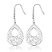 Hypoallergenic Surgical Steel Open Filigree Teardrop French Wire Dangle Earrings for Women