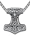 Aoiy Men's Stainless Steel Viking Thor's Hammer Pendant Necklace, 24