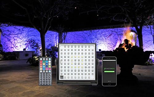 App Controlled Wireless Battery Operated LED wide wash Up Light, RGBW Par 64 Can Stage, Up Lighting, Smart Lamp, App Control Rechargable Apple Andriod DJ and Home Lighting with Remote and Networkable