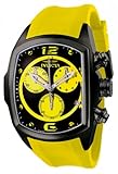 Invicta Men's 6726 Lupah Collection Chronograph Black Ion-Plated Yellow Rubber Watch