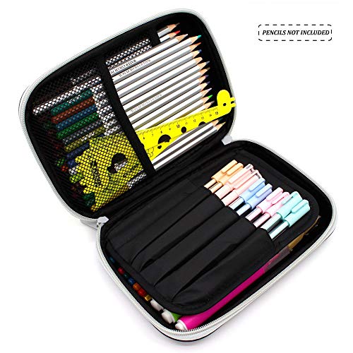 SOOCUTE Green Dinosaur Embossed Large Capacity Hardtop Pencil Case - Students School Supply Organizer Box Pen Pouch Holder for Kids Boys Girls Toddlers