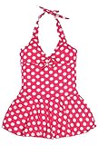 Wantdo Girl's Cover Up One Piece Swimsuit Dot Swimwear UV Protection Swimdress