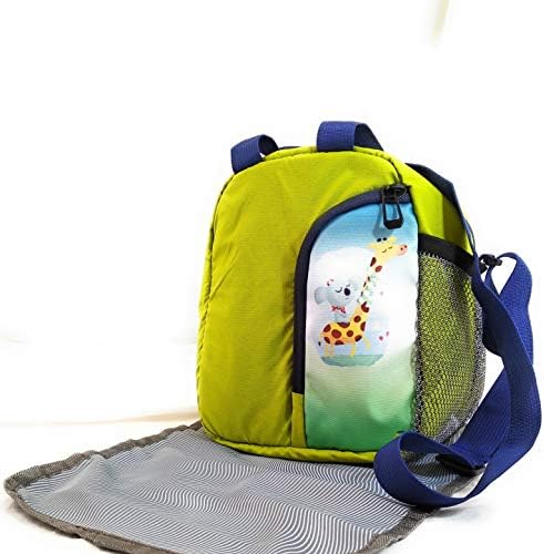 EarthVibe Combo Lunch Tote Bag Free Mat Insulated Zipper Handle Waterproof Bottle Holder-Green