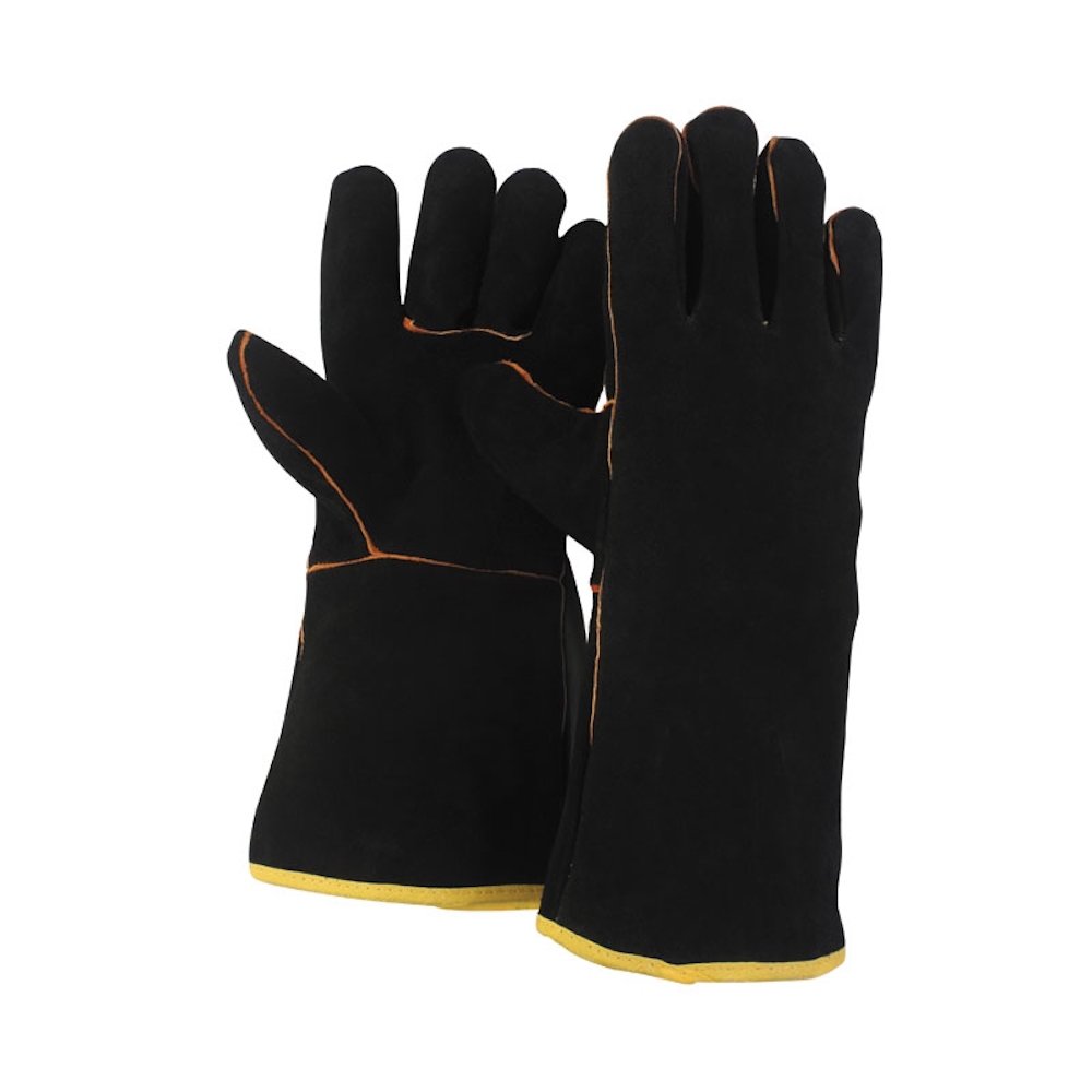 Briers B0212 Premium Thorn Resistant Large Suede Gauntlet Gloves, Black, L (Pack of 2)