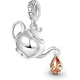 GNOCE Teapot Pendant Charms 925 Sterling Silver Dangle Charms for Bracelet/Necklace Jewelry Gift For Women Wife