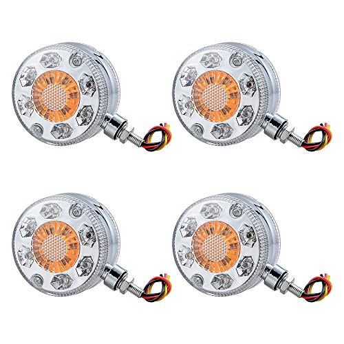 Side Marker LED Double Face Side Marker Red Amber White Light for Heavy Duty Truck Trailer Tractor Semi-Trailer Dump- Pack of 4