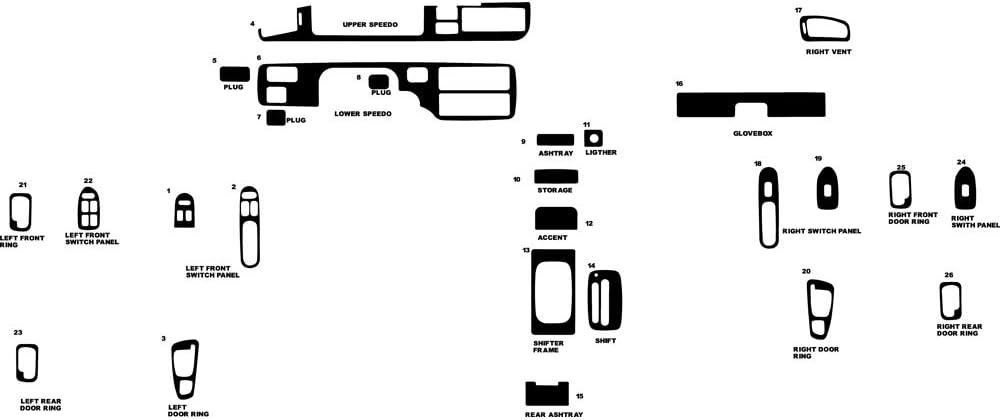 Rvinyl Rdash Dash Kit Decal Trim for Honda Civic 1992-1995 - Chrome (Blue)