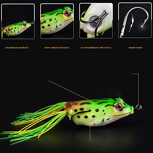Xersex 5pcs Leurre Grenouille Pêche Douce Hameçon Avec Boîte 5g 8g 12g