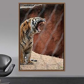 signwin Framed Canvas Wall Art Tiger Animals Chic...