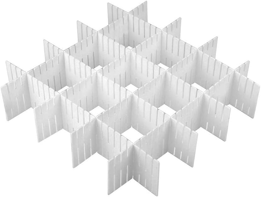 JieGuanG DIY Plastic Drawer Dividers, 8Pcs White Drawer Organizer Accessories: Home & Kitchen