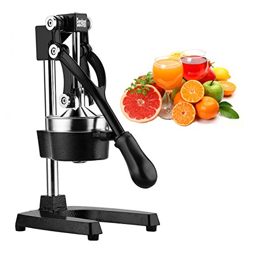 Excelvan Hand Press Citrus Commercial Juicer Pro Manual Fruit Fresh Squeeze with Stainless Steel Funnel Black