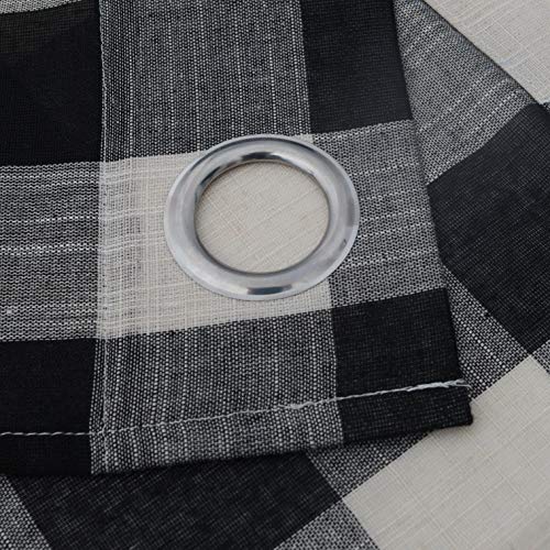 Creativesfun Buffalo Check Grommet Window Valance (Black & White, Valance 丨W53 X L18-INCH 2PCS) - //medicalbooks.filipinodoctors.org