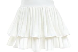 Comfyouth Girls Tennis Skirt with Shorts Pleated Athletic Skort with Pockets High Waisted Kids Cheerleading Skirt