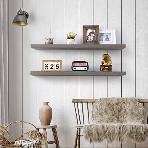 Axeman Floating Shelves Grey, 36W x 8D Wall Mounted Shelves Set of 2