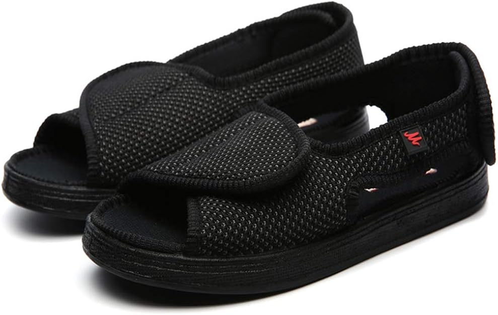 CWAIXXMM Men's Diabetic Shoes, Open Toe Diabetic Slippers Unisex Memory