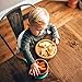 Avanchy Baby Plates Divided Bamboo with Suction for Babies Kids Toddler Food with Silicone Spoon for Feeding (Gray)