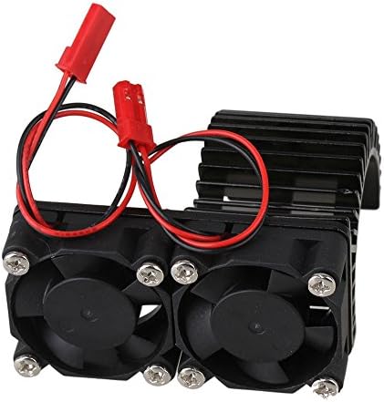 Mxfans N10074 Black Aluminum Alloy plastic Motor heatsink with 2 Fans for RC 1:10 Car 540 550 Motor Heat sink