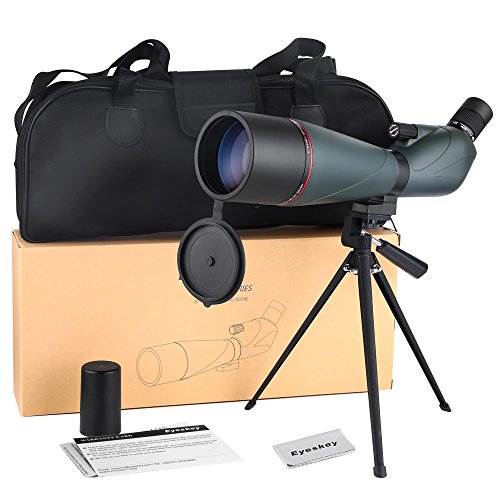 Eyeskey Spotting Scope, Waterproof 20-60x80 Zoom Spotting Scope Telescope with Retractable Eyepiece and Fully Multi Coated Optical Glass Lens, Comes with Carry Pouch and Tripod, Green - Thumbnail 6