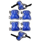 MERSUII Children Kids Cycling Roller Skating Skiing Knee Elbow Wrist Skate Knee Pads Kneelet Protect your Body for Skateboard, Biking, Football, Volleyball, Basketball, Cycling and Other Extreme Sports - Blue