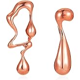 Irregular Waterdrop Earrings for Women Silver Dangle Earrings Mismatched Drip Earrings Melting Liquid Earrings Gold Statement Jewelry Gifts for women