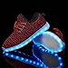 LeoVera Unisex LED Shoes USB Charging Flashing Sneakers Light Up Shoes for Women Men LVYZ005-Red-43