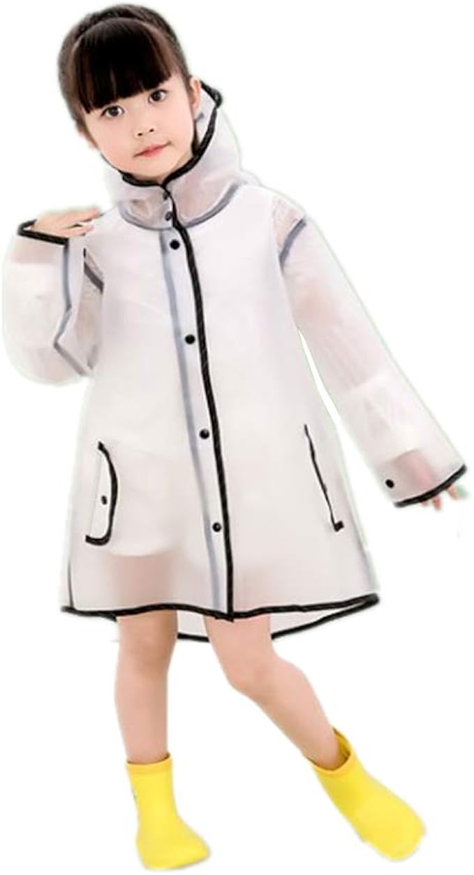 TopZK Kids Clear Raincoat Rain Jacket Toddler Rain Coats Transparent