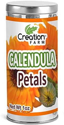 Creation Farm Calendula Tea, Herb Health Beverage Flower Petals for Easy Tisane Infusion for Teapot or Strainer 1 oz Tin Canister Brews a Wonderful Cup