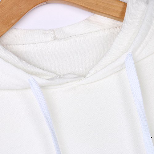 HIRIRI Women Print Blouse Striped Loose Sweatshirt Teen Girls Casual Long Sleeve Tops Hoodies White - Thumbnail 5
