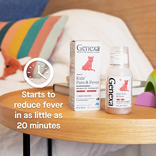 Genexa Kids’ Pain and Fever Reducer Childrens Acetaminophen, Dye Free